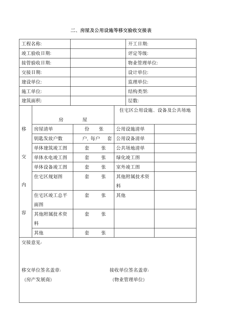 物管物业交接验收明细表格（全）.doc第3页