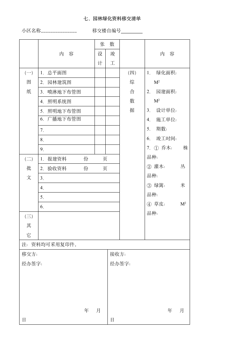 物管物业交接验收明细表格（全）.doc第8页