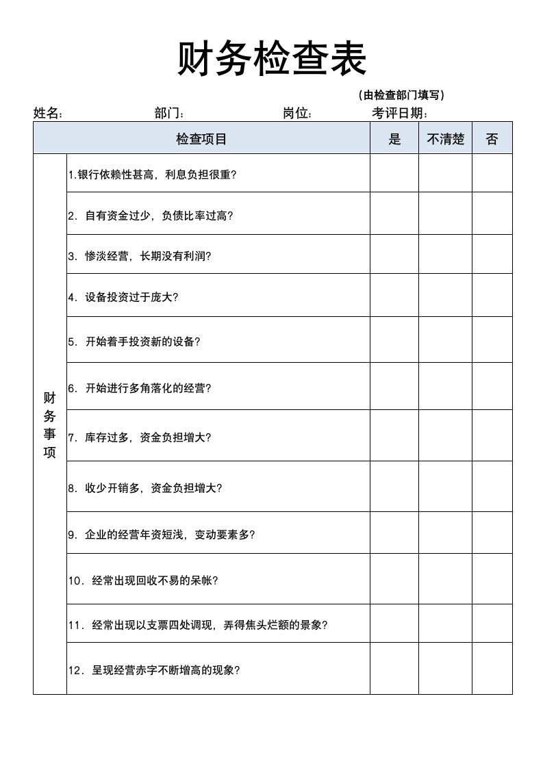 财务检查表.doc