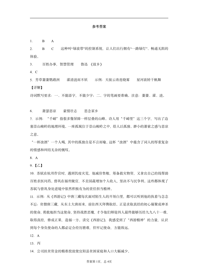 2021年北京市顺义区中考一模语文试题（word版 含答案）.doc第11页