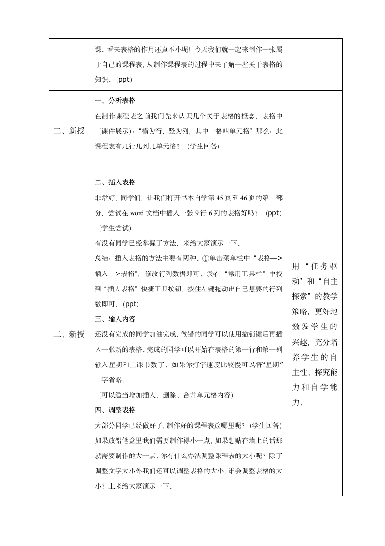 第12课 我的课程表 教案（表格式）.doc第2页