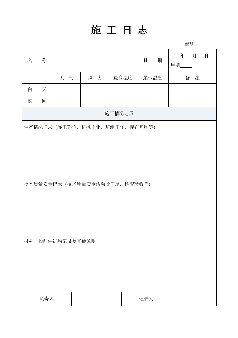 施工日志记录表.docx