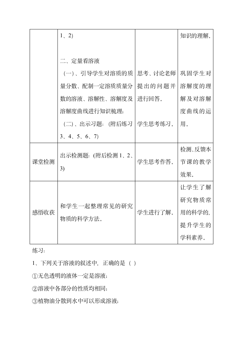 鲁教版（五四制）九下化学第一单元 溶液单元整理与复习  教案.doc第3页