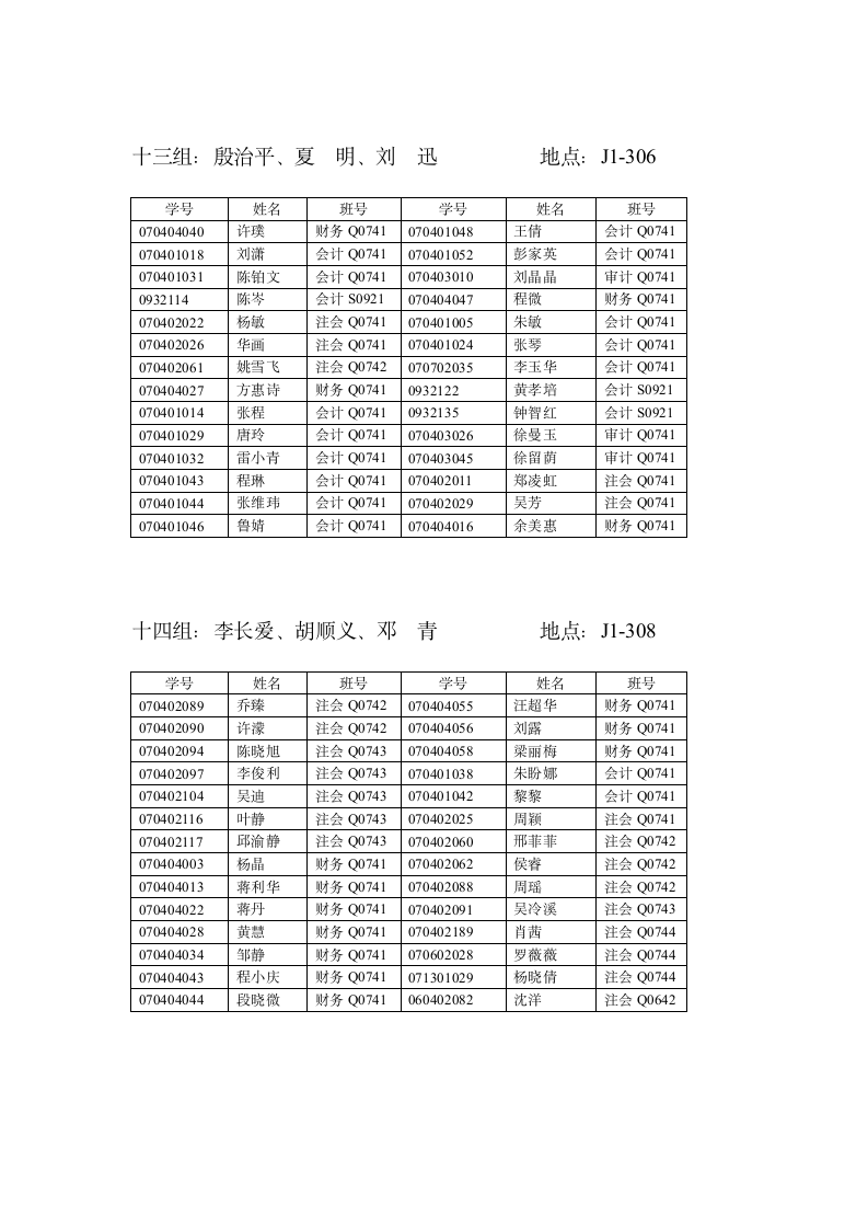 湖北经济学院法商学院会计系2008届本科毕业论文答辩安排表第7页