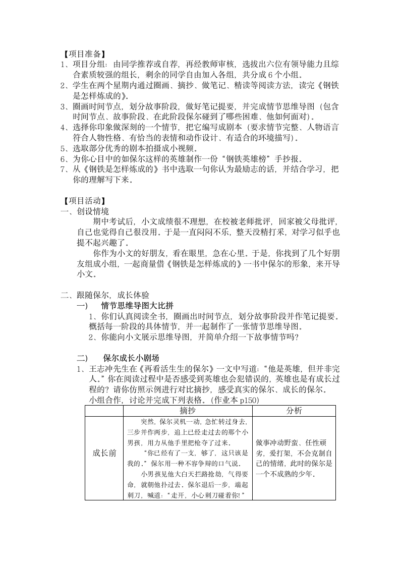 部编版语文八年级下册第六单元名著导读《钢铁是怎样炼成的 》教学设计.doc第2页