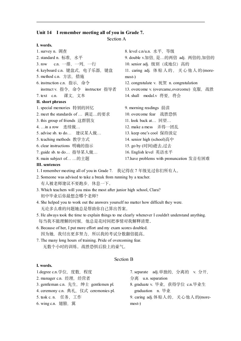 2022-2023学年度人教版九年级全册Unit14+单词卷（WORD版含答案）.doc第3页