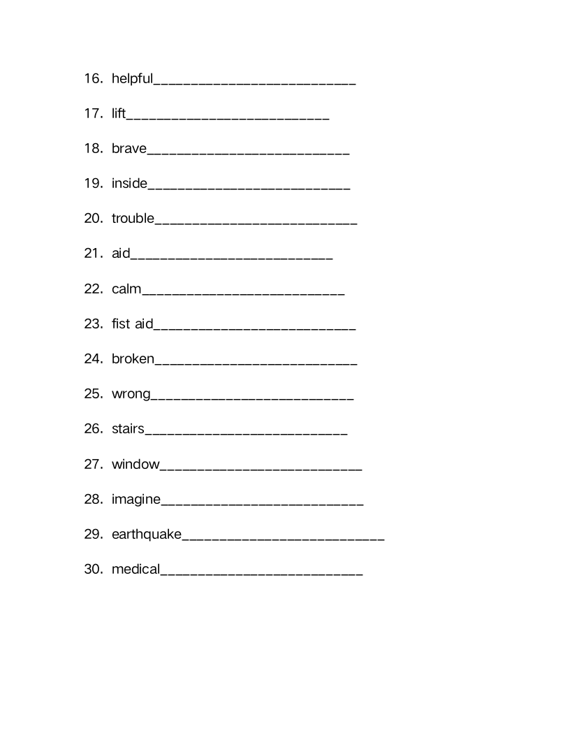 外研版八年级上册 Module 12 Help 单词检测（含答案）.doc第2页