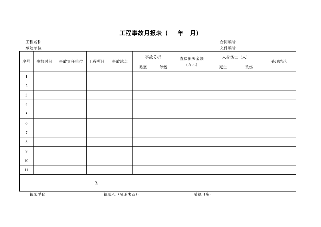 工程事故月报表.doc