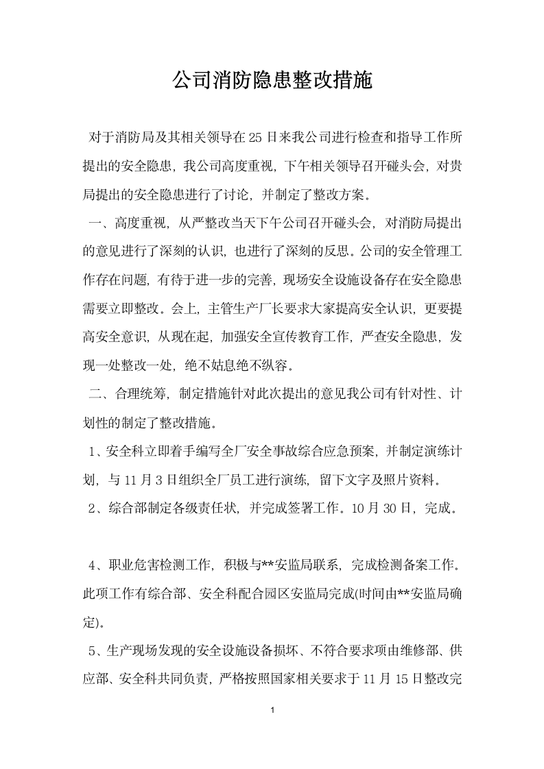 公司消防隐患整改措施.docx