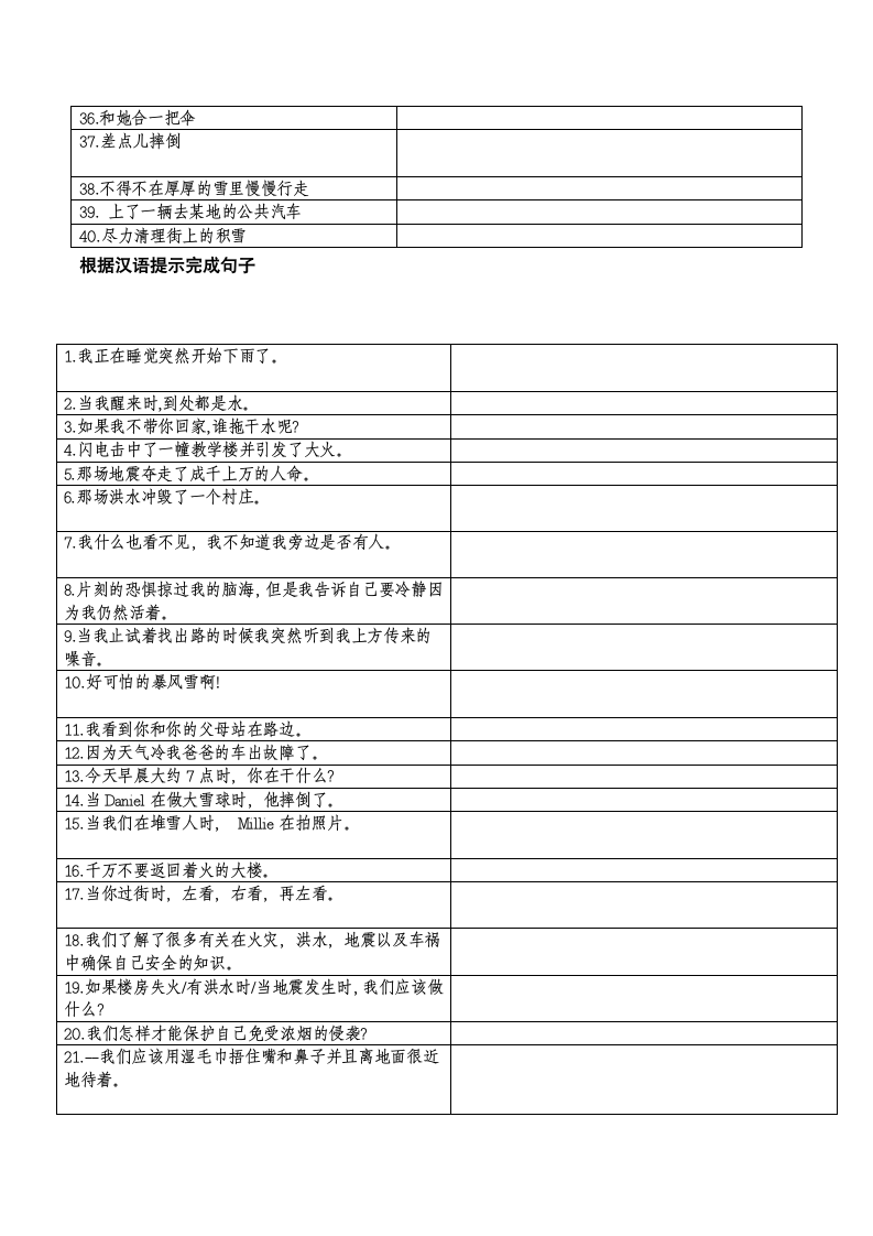 牛津译林版八年级上册Unit 8 Natural disasters 单词、短语句型默写（含答案）.doc第3页