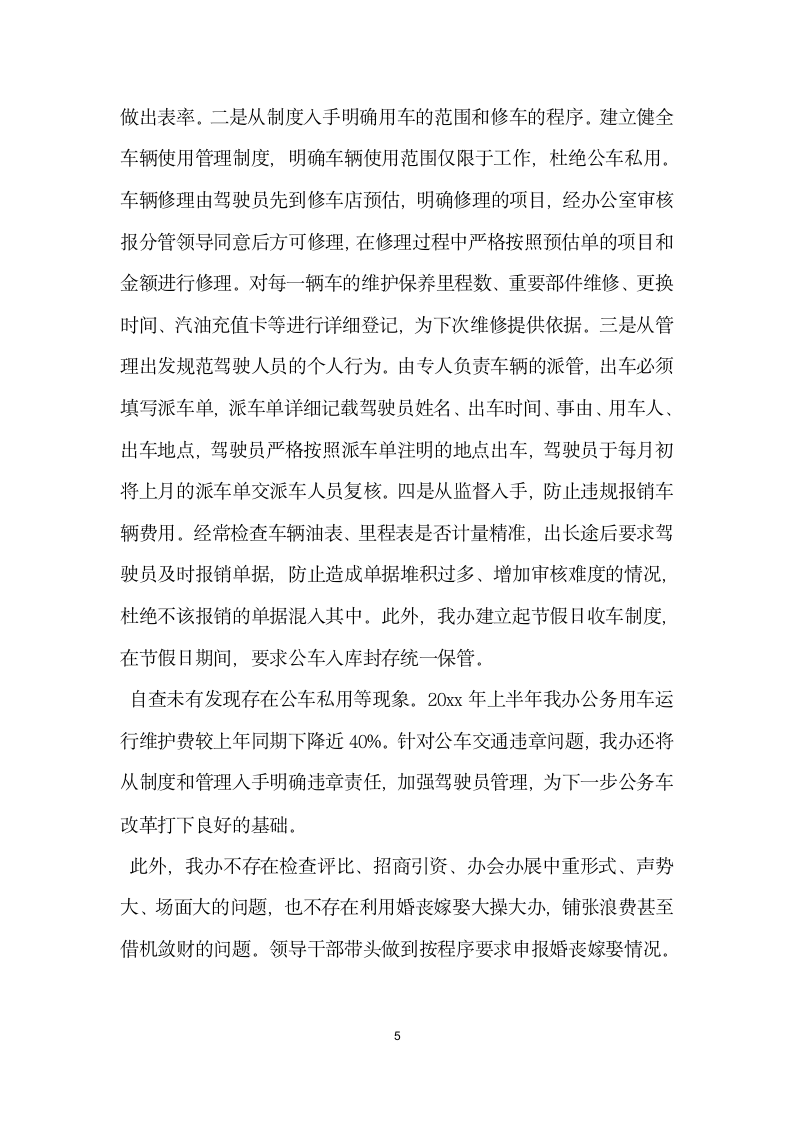 中央八项规定突出问题整治自查报告.docx第5页