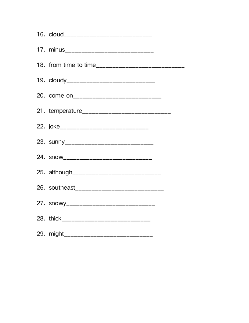 外研版八年级上册Module10he weather单词检测（含解析）.doc第2页