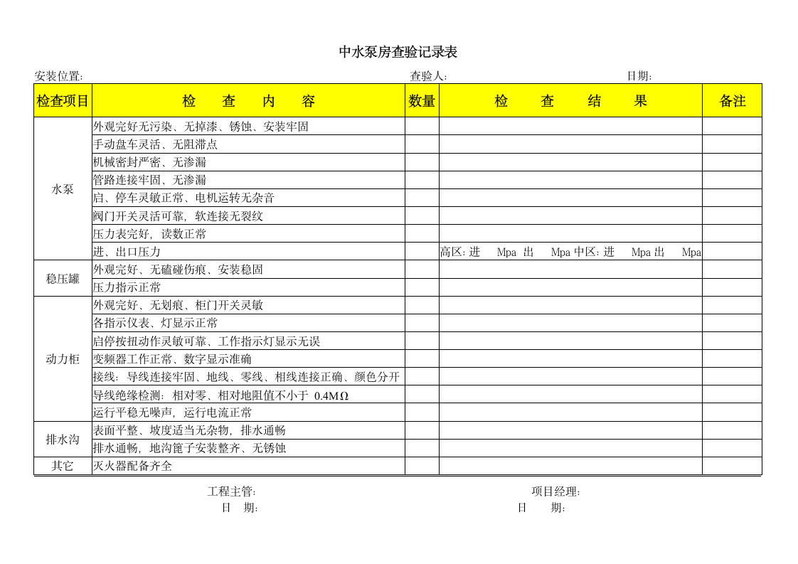 中水泵房查验记录表.docx第2页