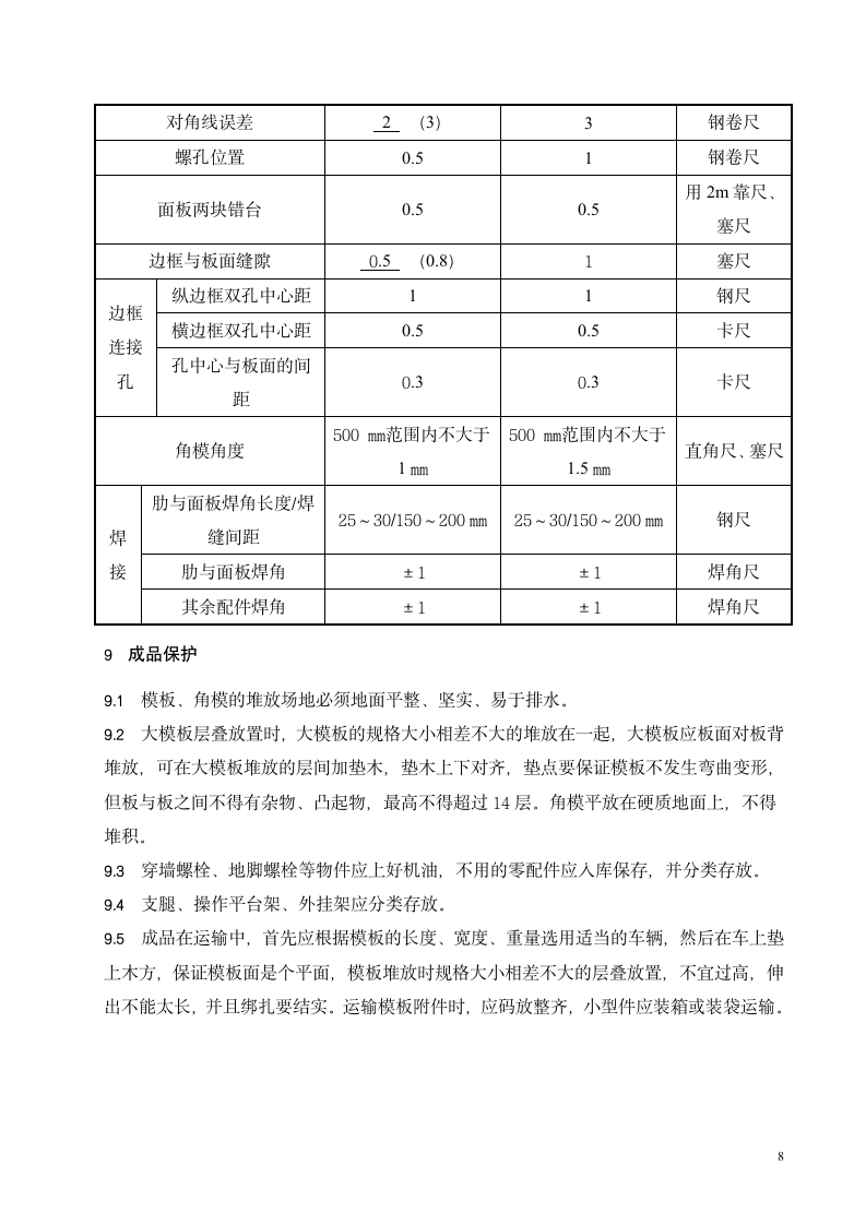 定型大钢模板加工施工工艺标准.doc第9页