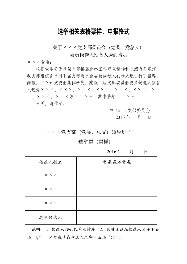 选举相关表格.doc