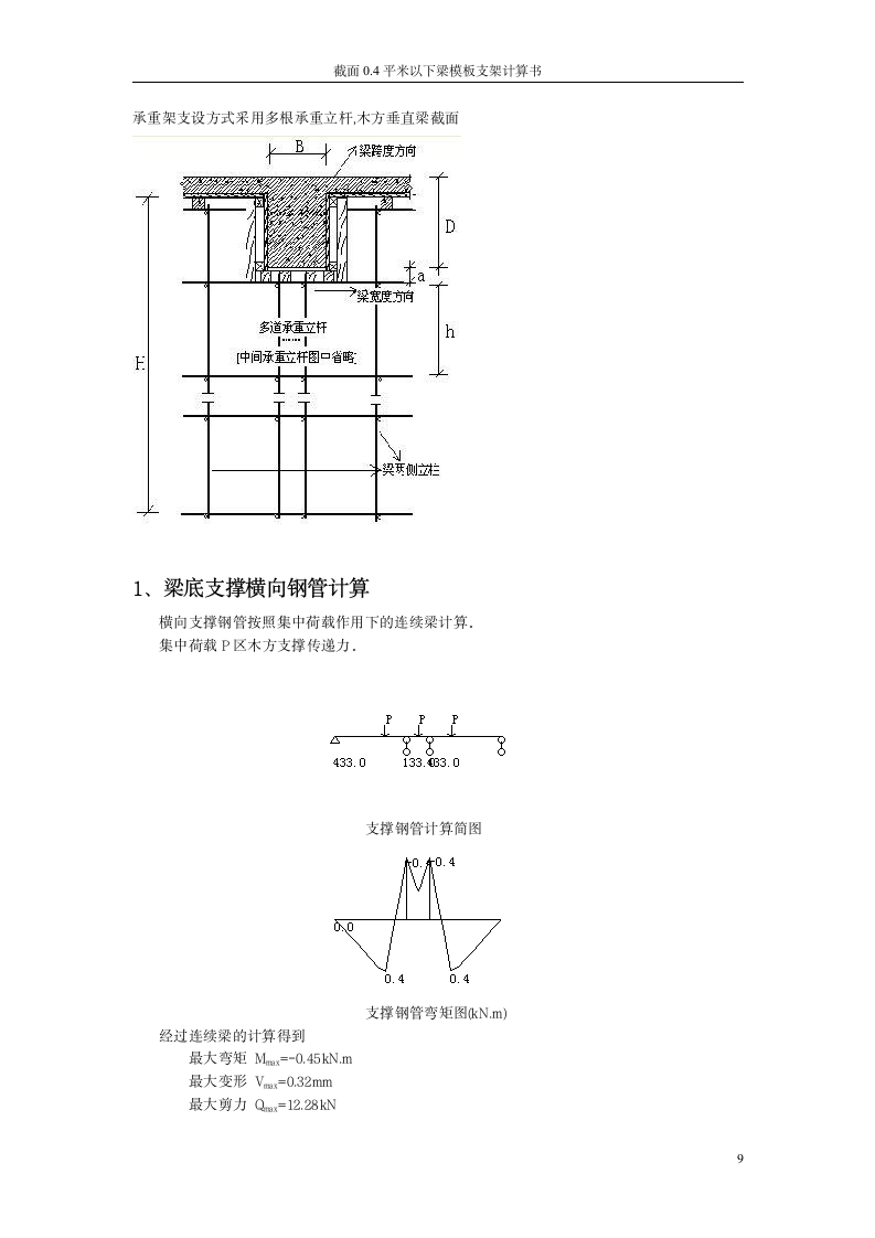 截面04平米以下梁模板及高支架计算书.doc第9页