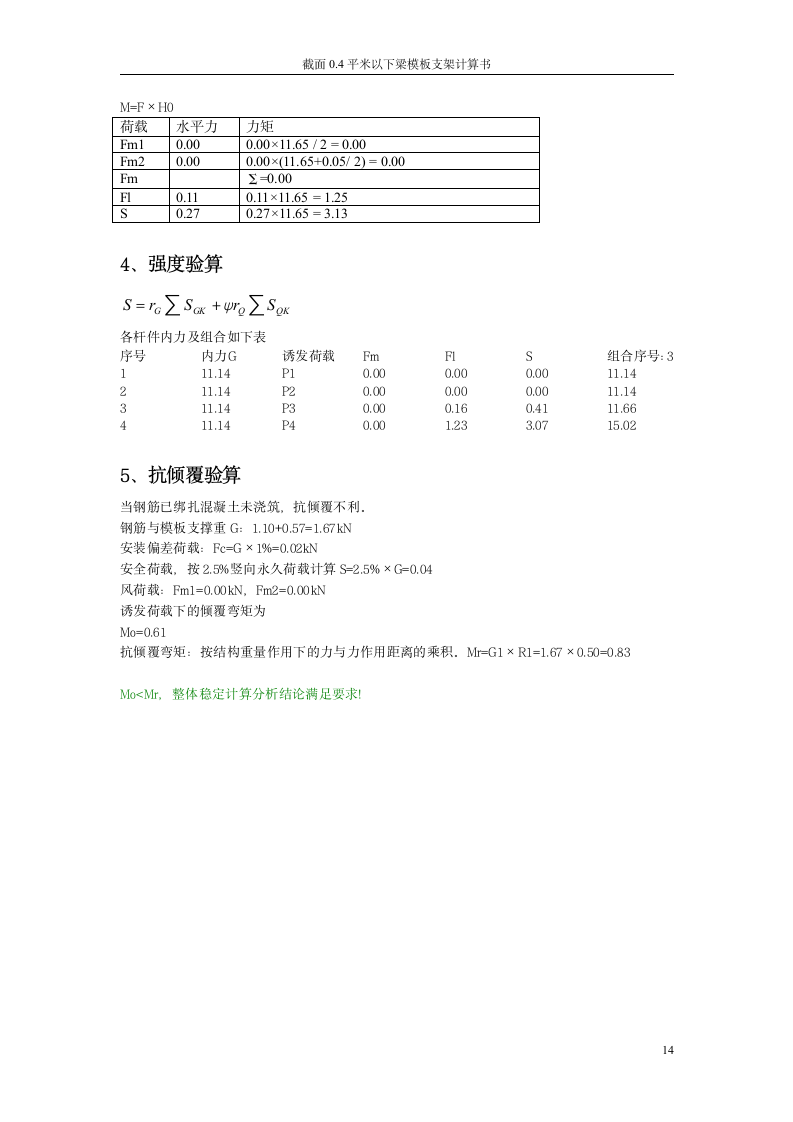 截面04平米以下梁模板及高支架计算书.doc第14页