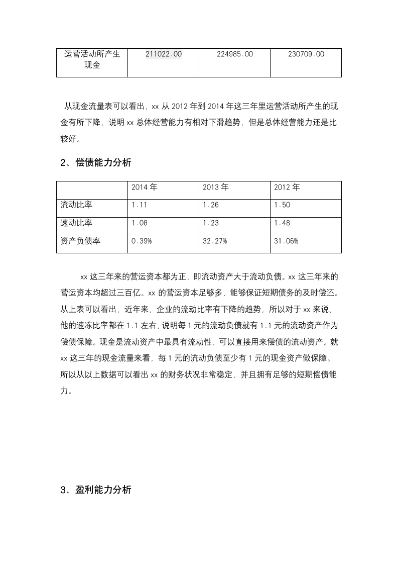 xx有限公司财务报表分析模板.docx第8页