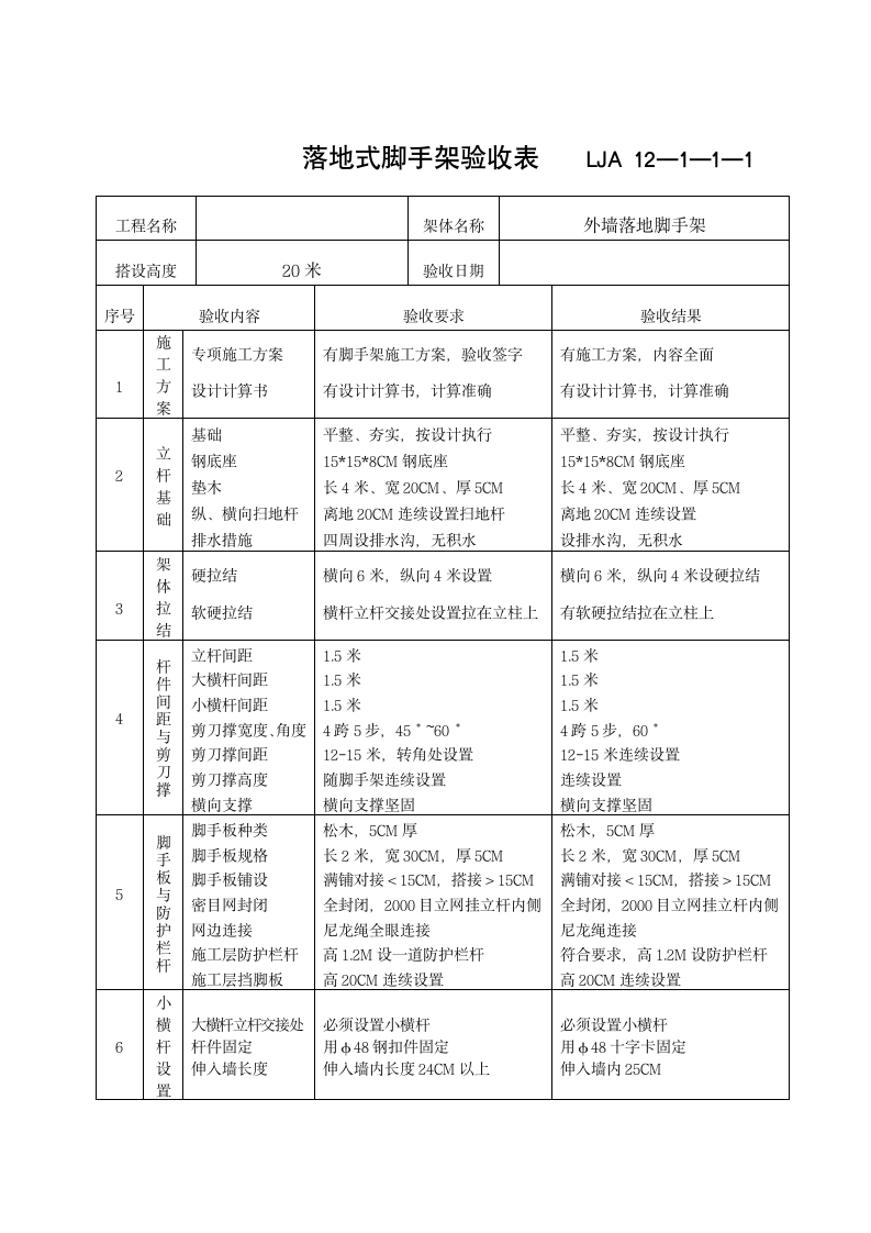 落地式脚手架验收记录.doc第2页