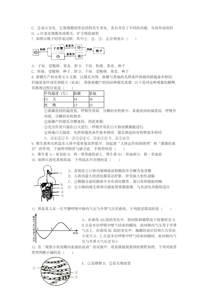 2017临沂市生物中考题第2页