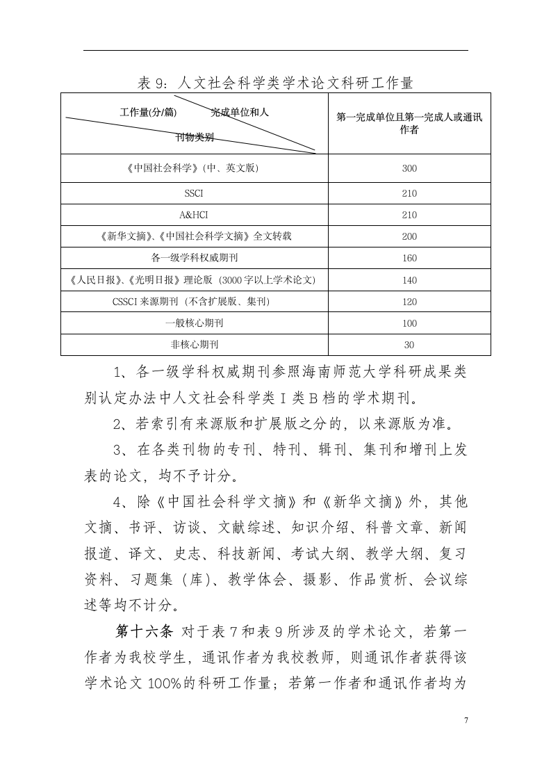 海南师范大学科研工作量考核办法第7页