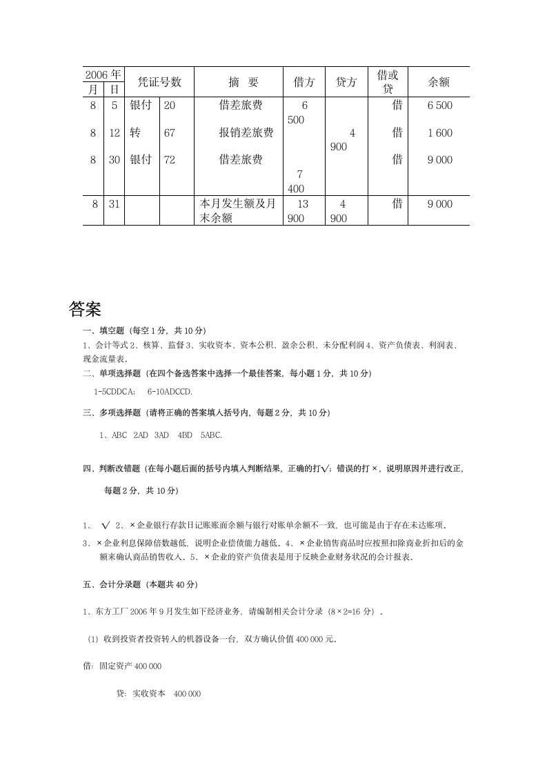 浙江工商大学基础会计期末考试A卷第4页