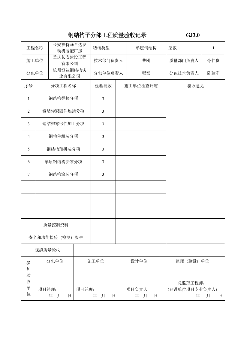 钢结构子分部工程质量验收记录1.doc