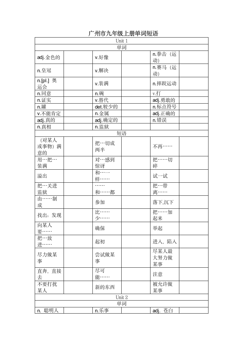 期中专项复习—单词短语2022-2023学年广东省广州市九年级英语上册（含答案）.doc第1页