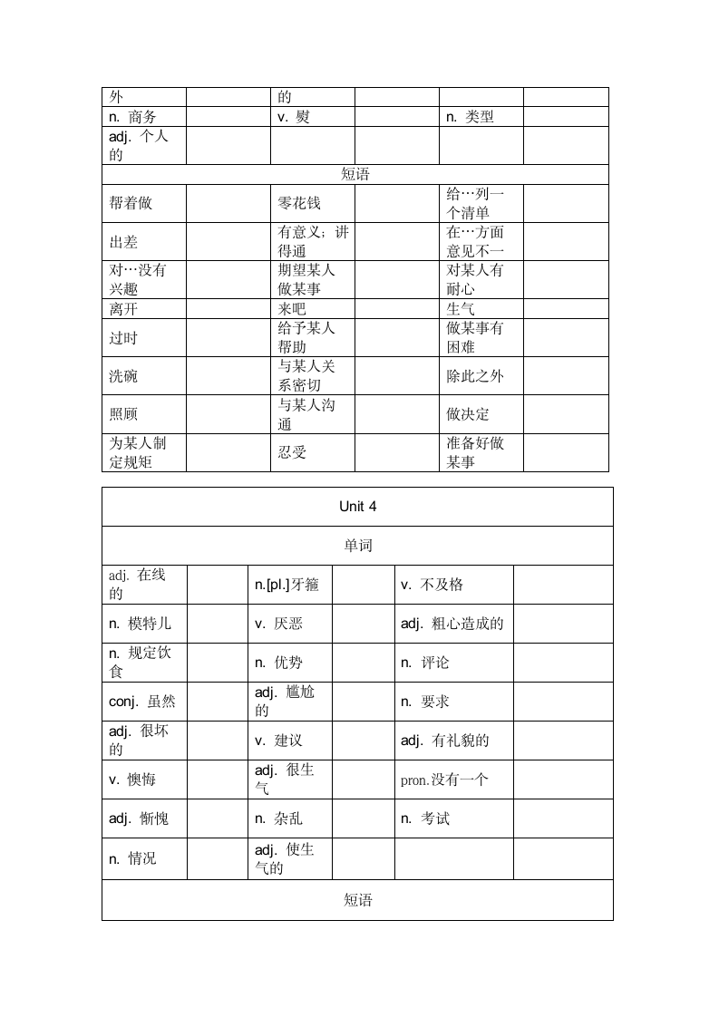 期中专项复习—单词短语2022-2023学年广东省广州市九年级英语上册（含答案）.doc第3页