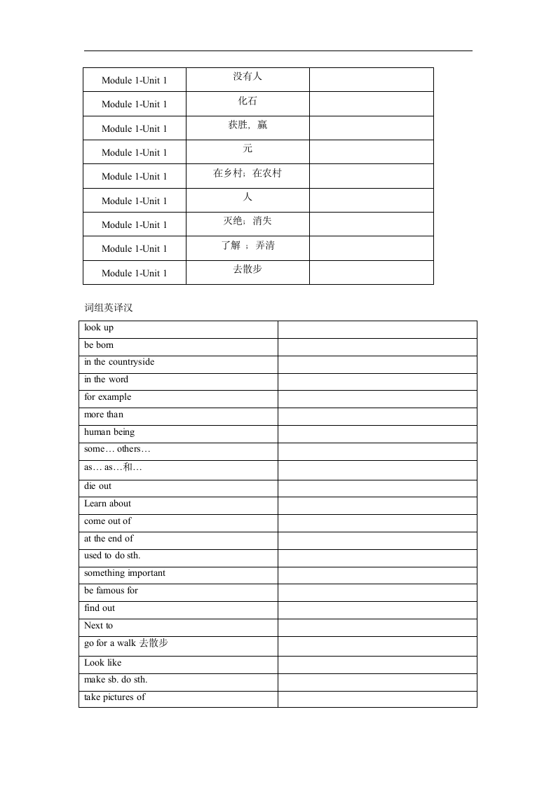 2022-2023学年牛津深圳版英语八年级上册Module 1-Unit 1单词、词组默写清单(含答案).doc第3页