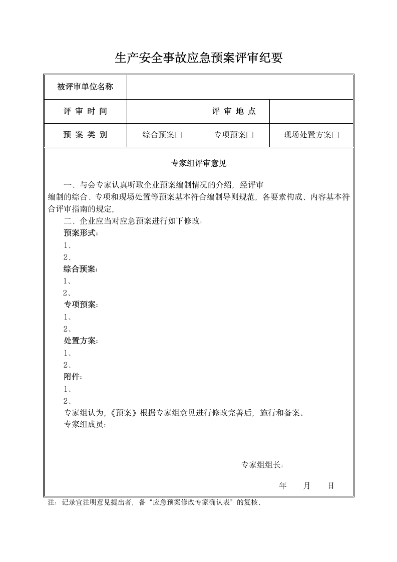 应急预案评审记录表(全).doc第8页