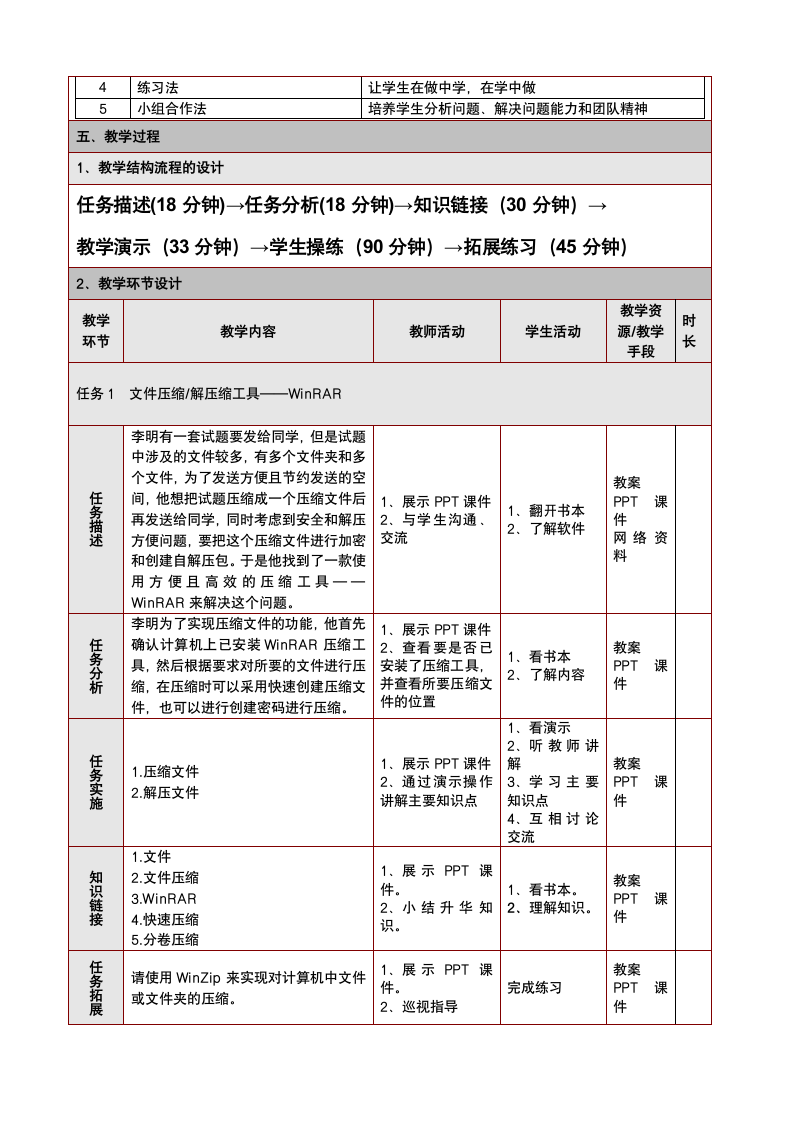 项目二 文件处理工具（教案）-《常用工具软件》同步教学（华东师范大学出版社）.doc第2页