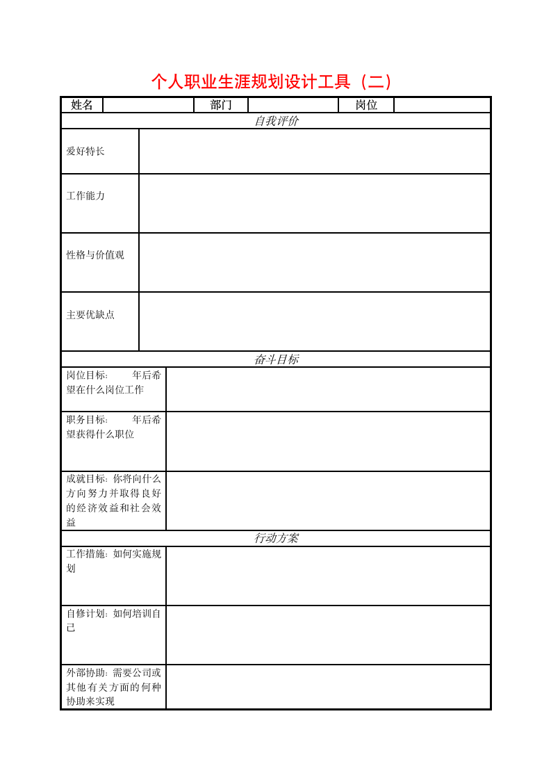 个人职业生涯规划设计模版.docx第4页