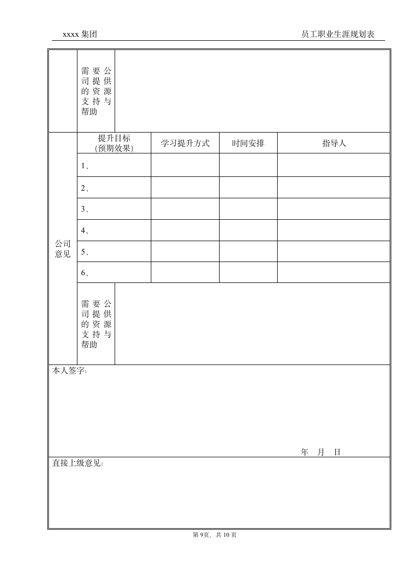 企业员工职业生涯规划表.doc第10页