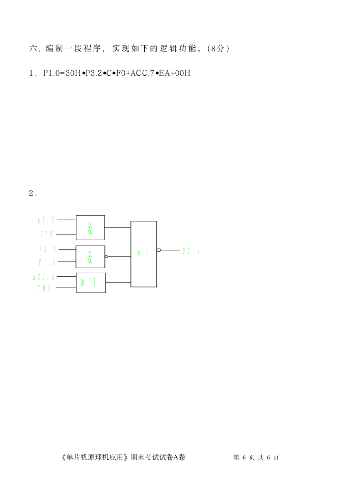 河北科技大学单片机试题第6页