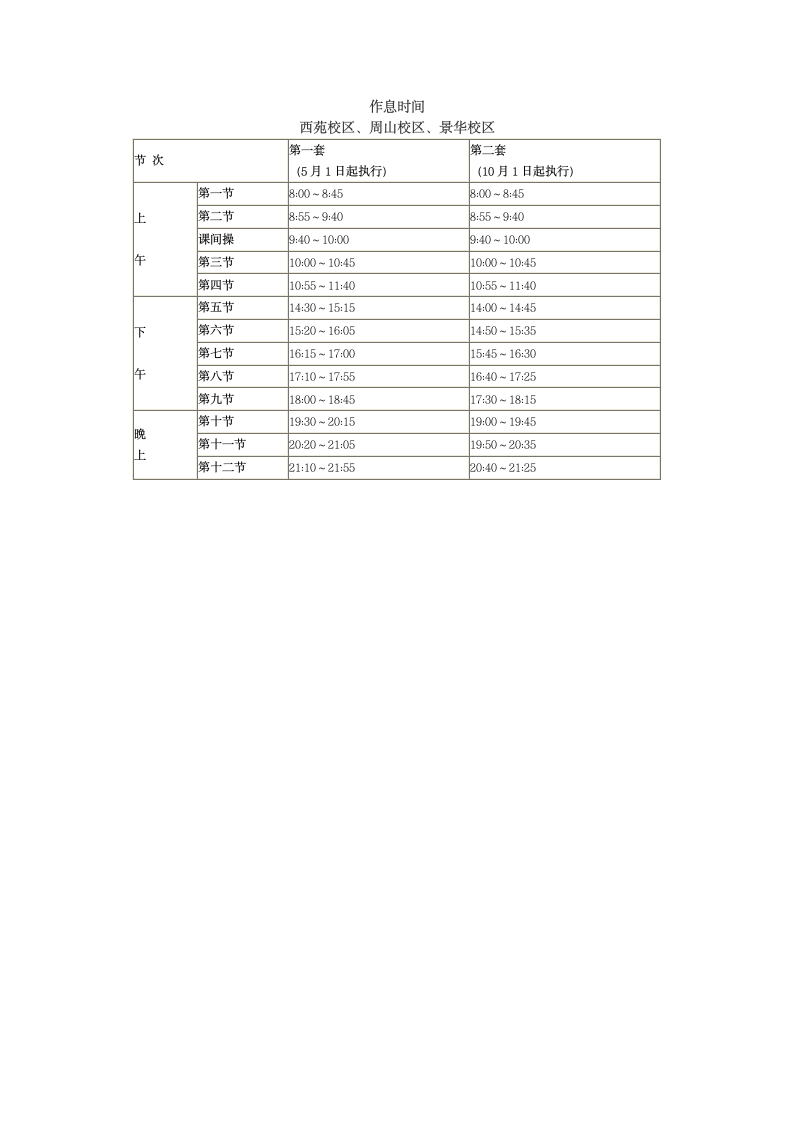 河南科技大学时间表第1页