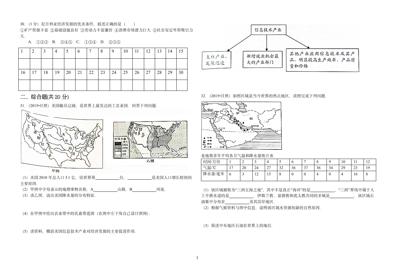 2015日照地理中考第3页