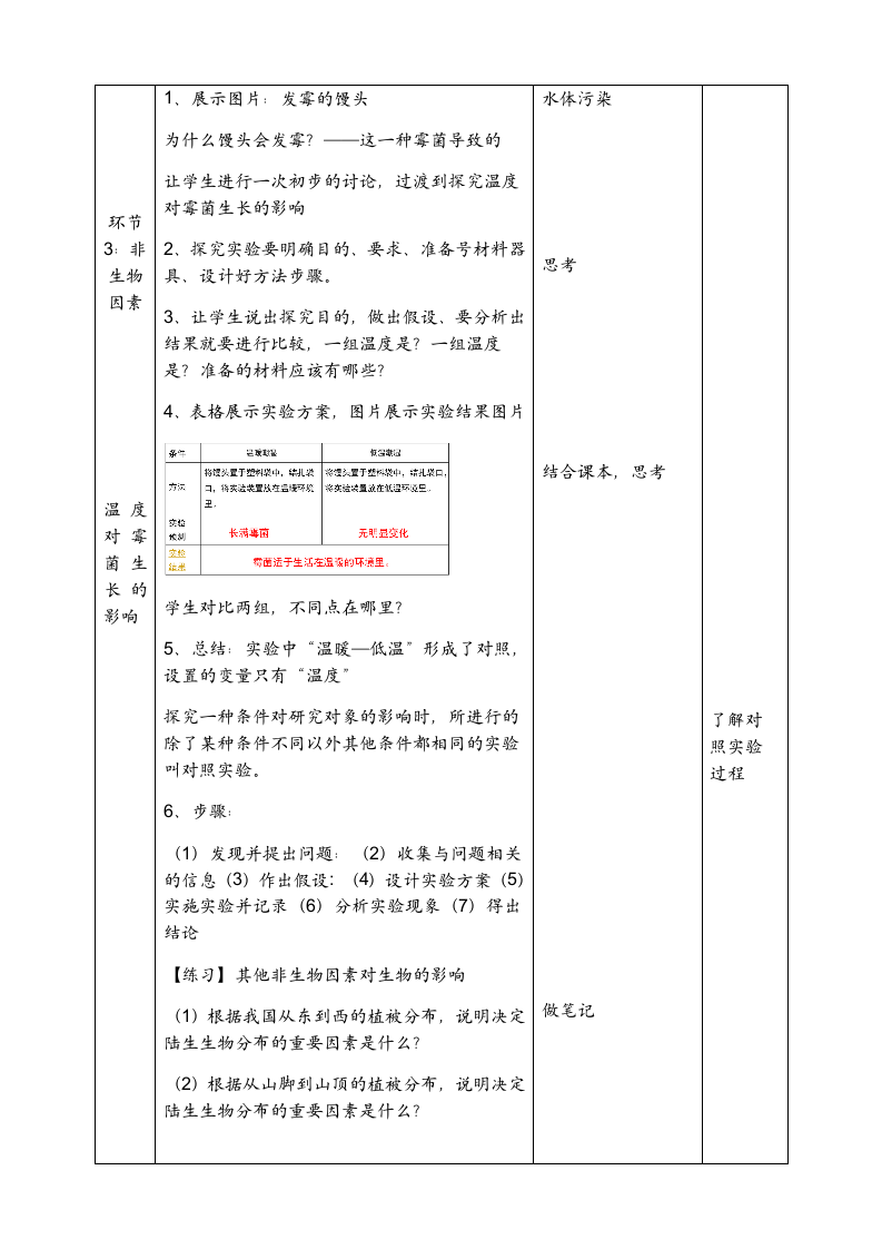 北师大版七年级上册1.1.2生物与环境的相互影响 第一课时：环境影响生物的形态生理和分布 教案.doc第4页