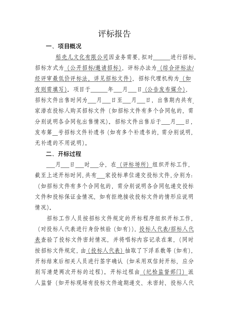 公司招标评审报告.docx