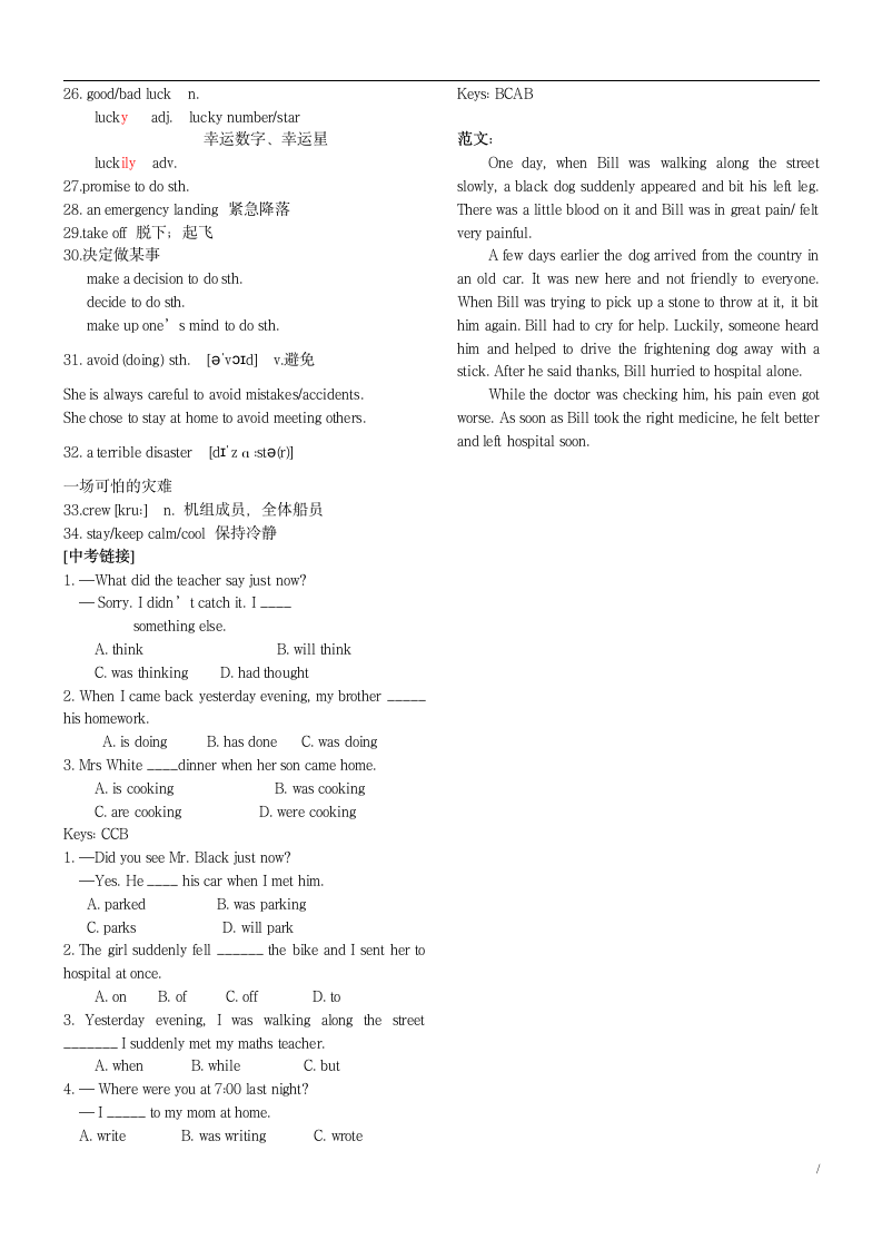 Module 8 Accidents.知识点归纳总结.doc第3页