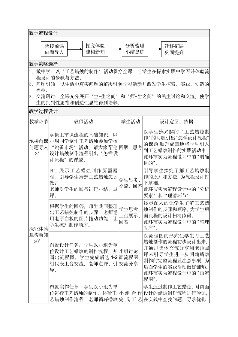 高中通用技术粤科版必修2 教案- 2.3 流程的设计.doc第2页