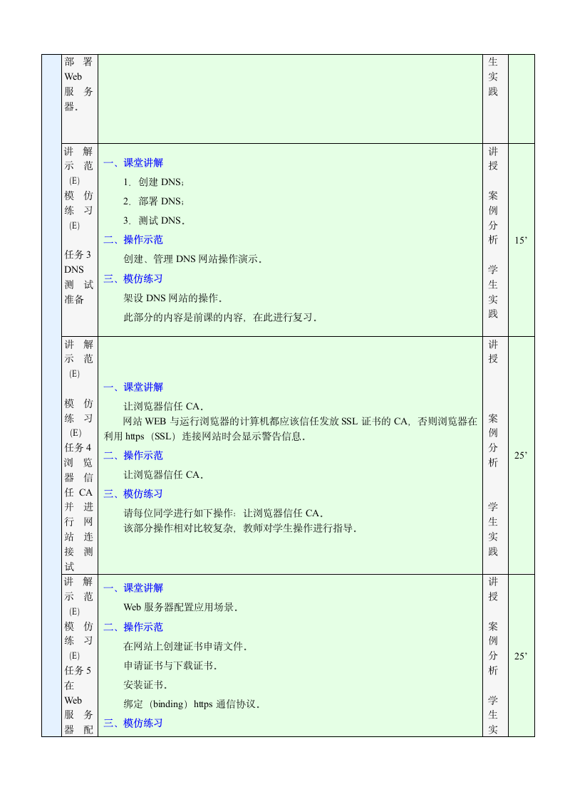 中职《Windows Server 网络操作系统项目教程》（人邮版·2021）情境3.5  配置与管理证书服务器 教案（表格式）.doc第3页