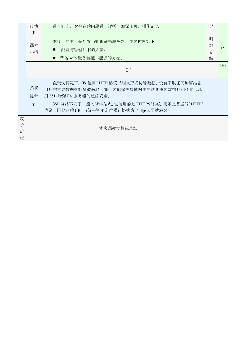 中职《Windows Server 网络操作系统项目教程》（人邮版·2021）情境3.5  配置与管理证书服务器 教案（表格式）.doc第5页