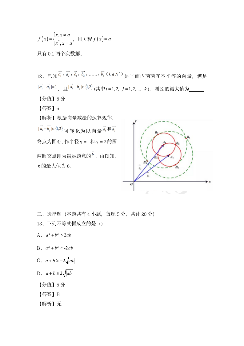 2020年上海卷数学高考真题第3页