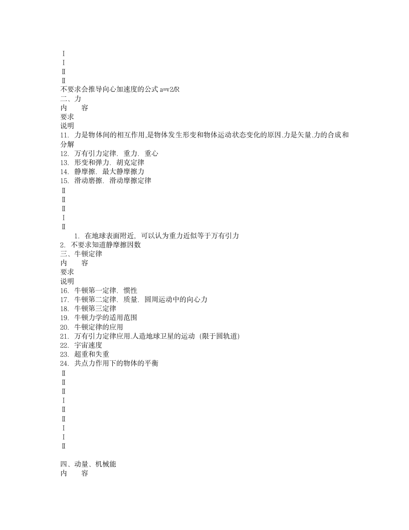 物理高考大纲第2页