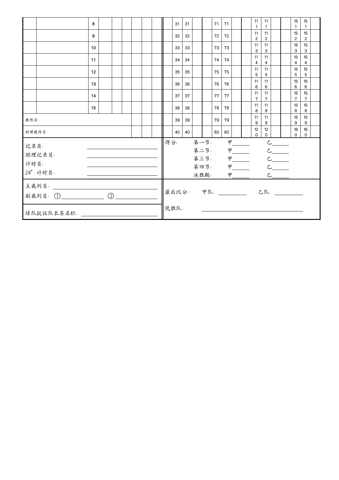 篮球比赛记录表.wpt第2页