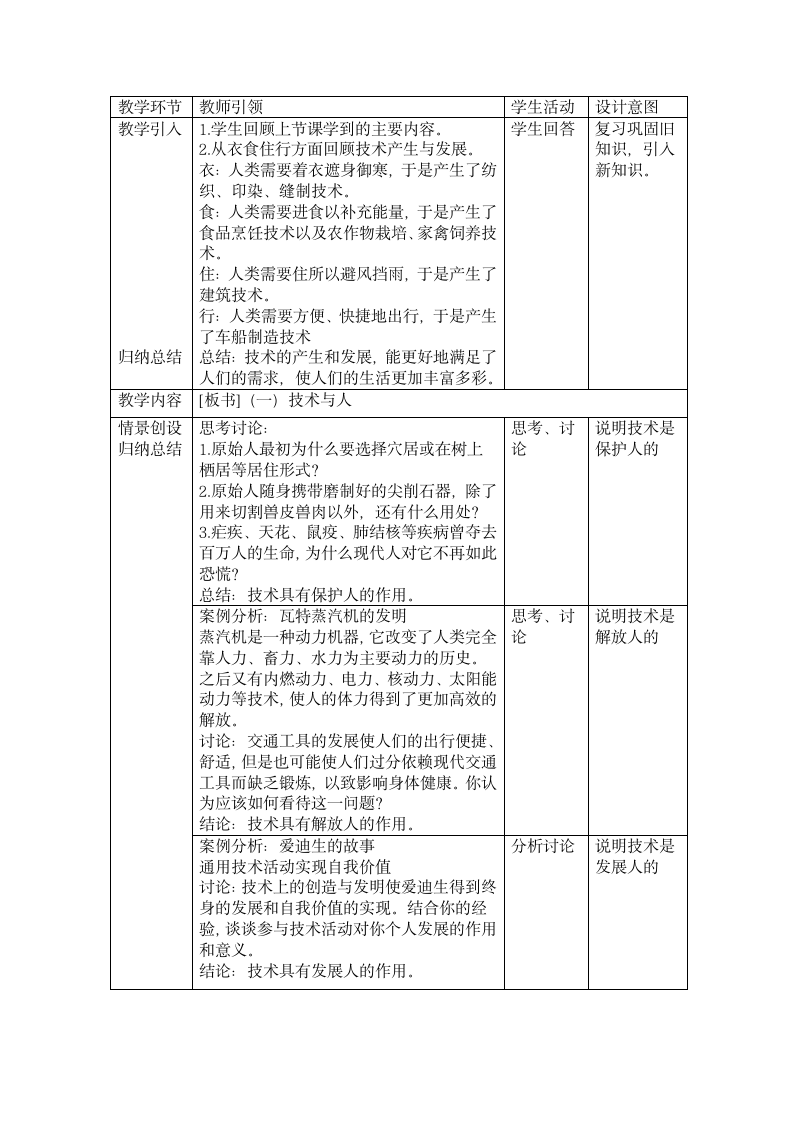 苏教版高中通用技术 必修一 1.1技术的价值 教案.doc第4页