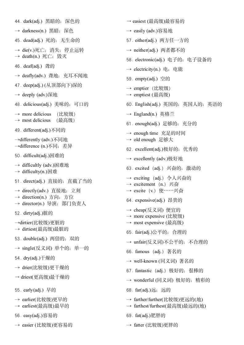 2024年人教版中考英语一轮复习单词识记--形容词及变形词.doc第3页