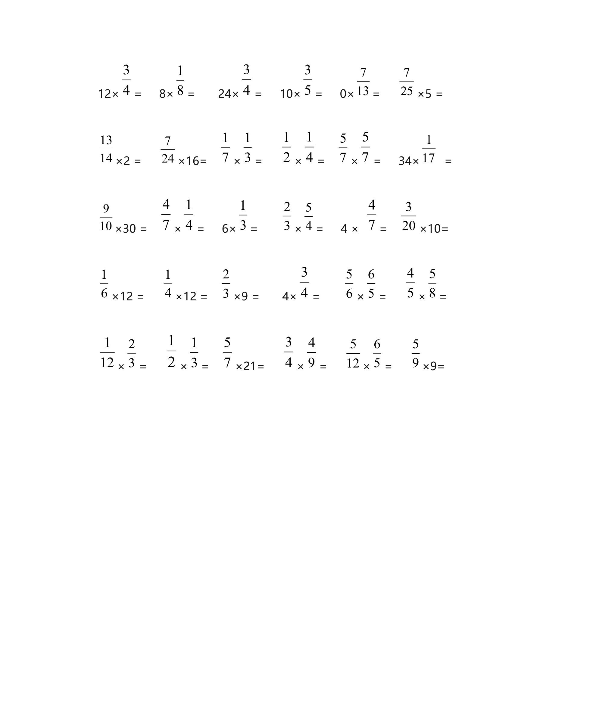 六年级上册口算题第2页