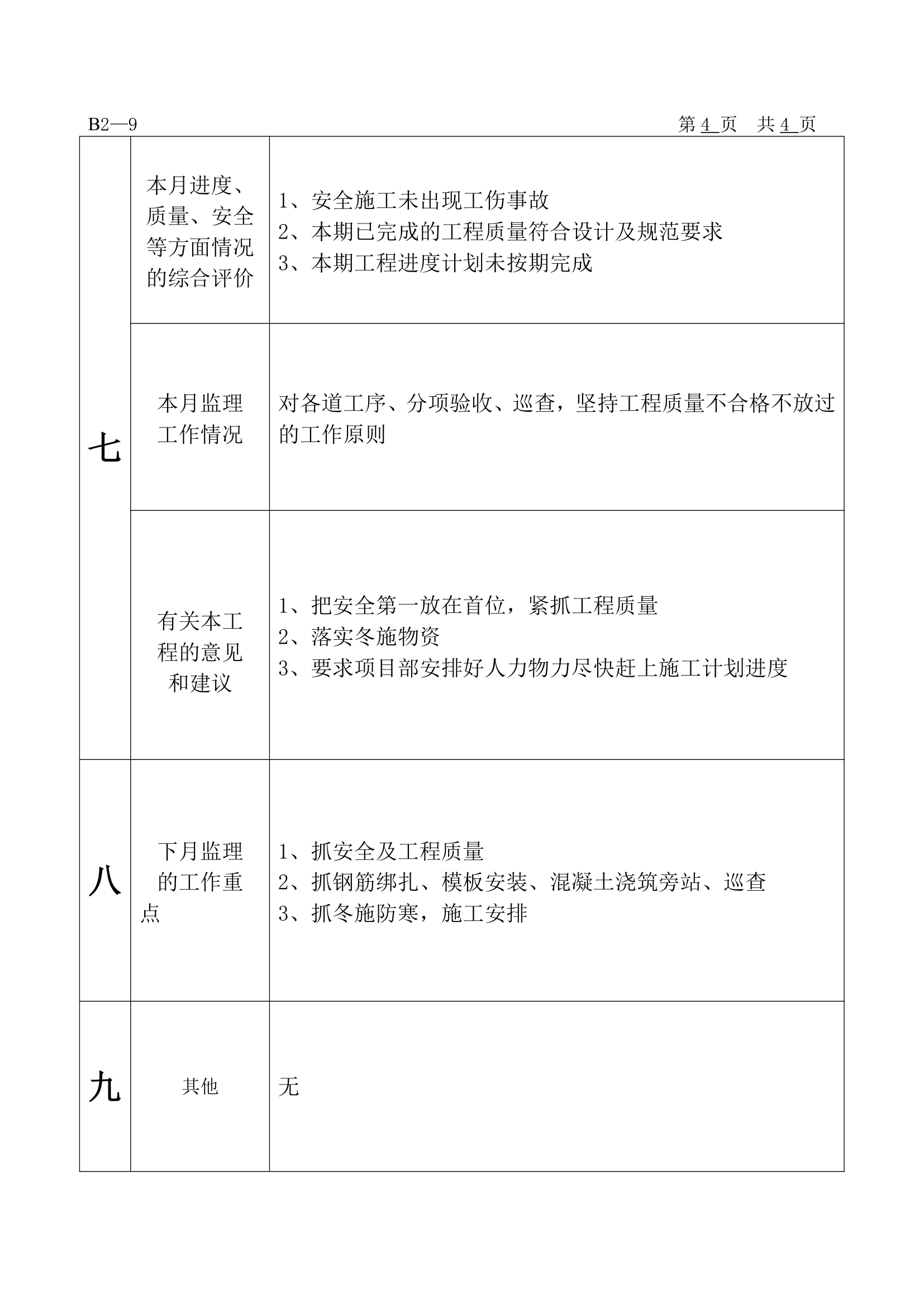 某公司工程监理月报.doc第4页